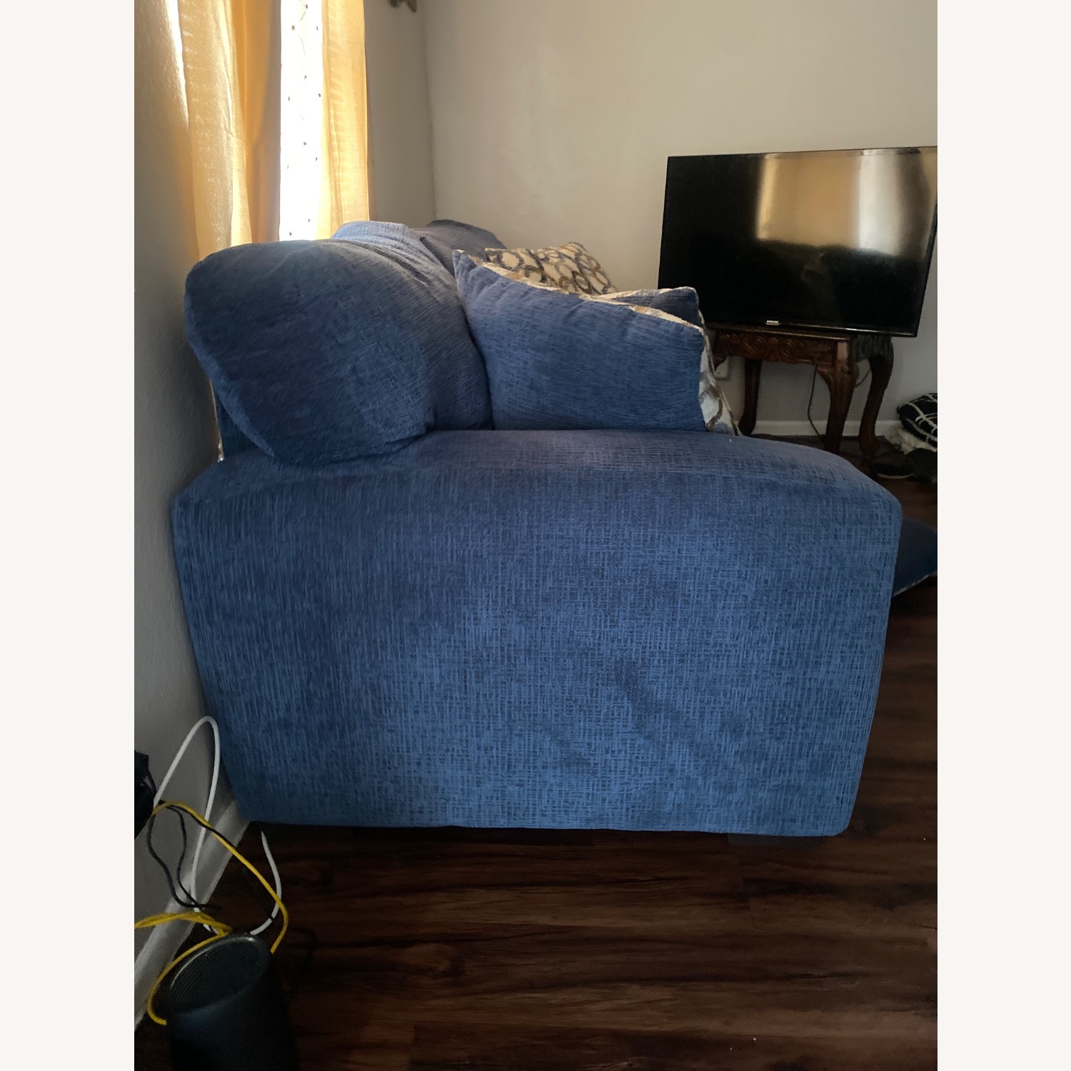 Ashley Aviemore Loveseat Blue Fabric 3+ Seater Sofa - image-3