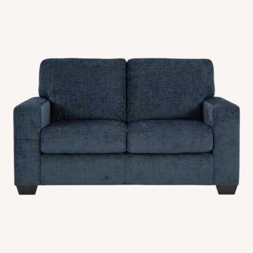 Used Ashley Aviemore Loveseat Blue Fabric 3+ Seater Sofa for sale on AptDeco