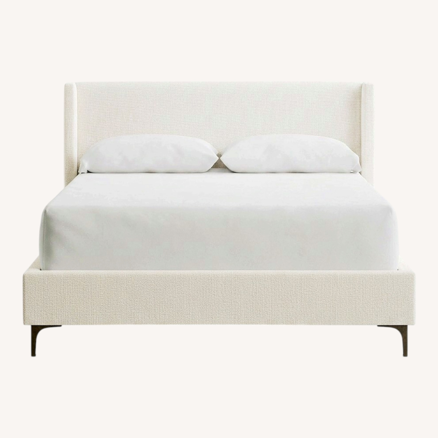 Pottery Barn King Bed in Slub Ivory - image-0