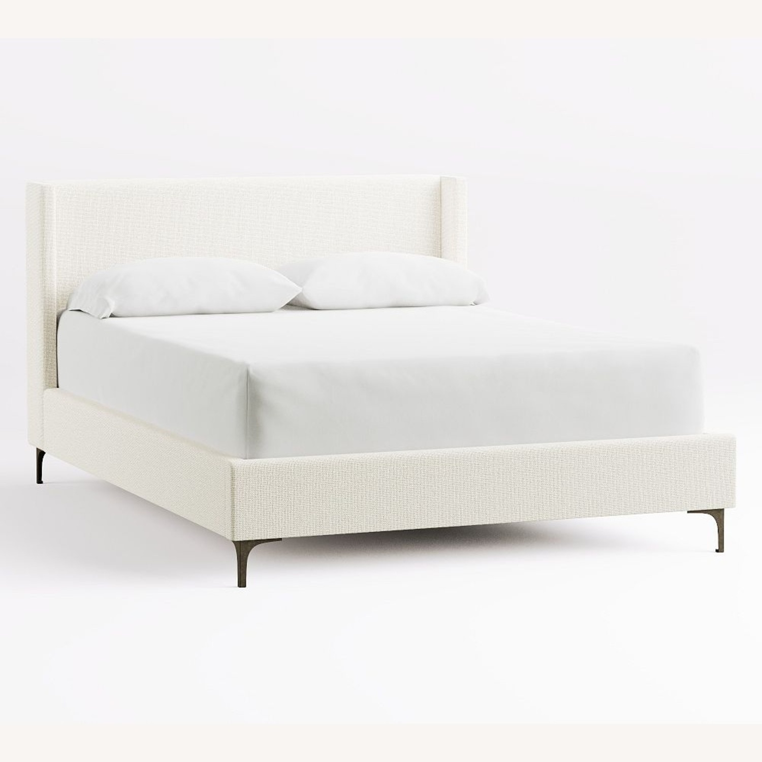 Pottery Barn King Bed in Slub Ivory - image-5