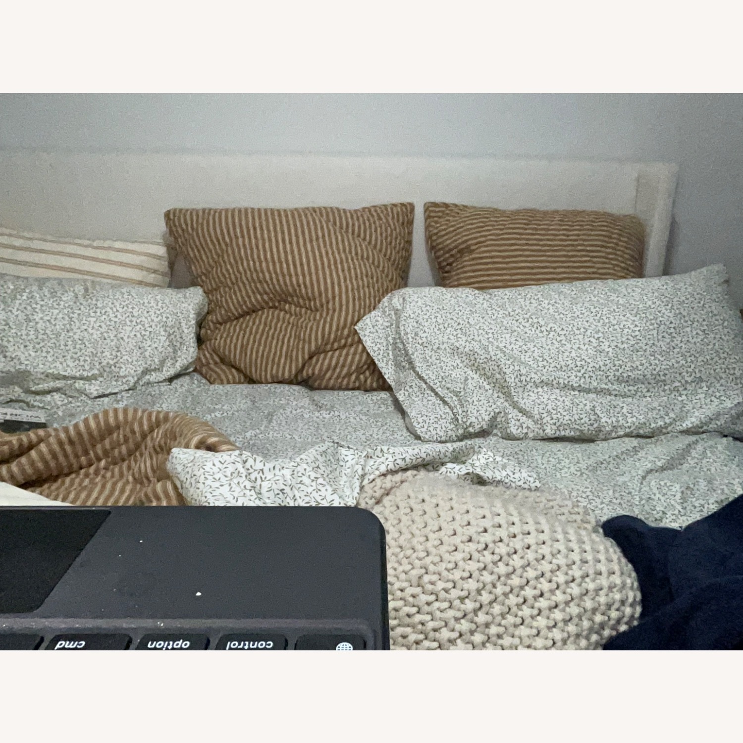 Pottery Barn King Bed in Slub Ivory - image-2