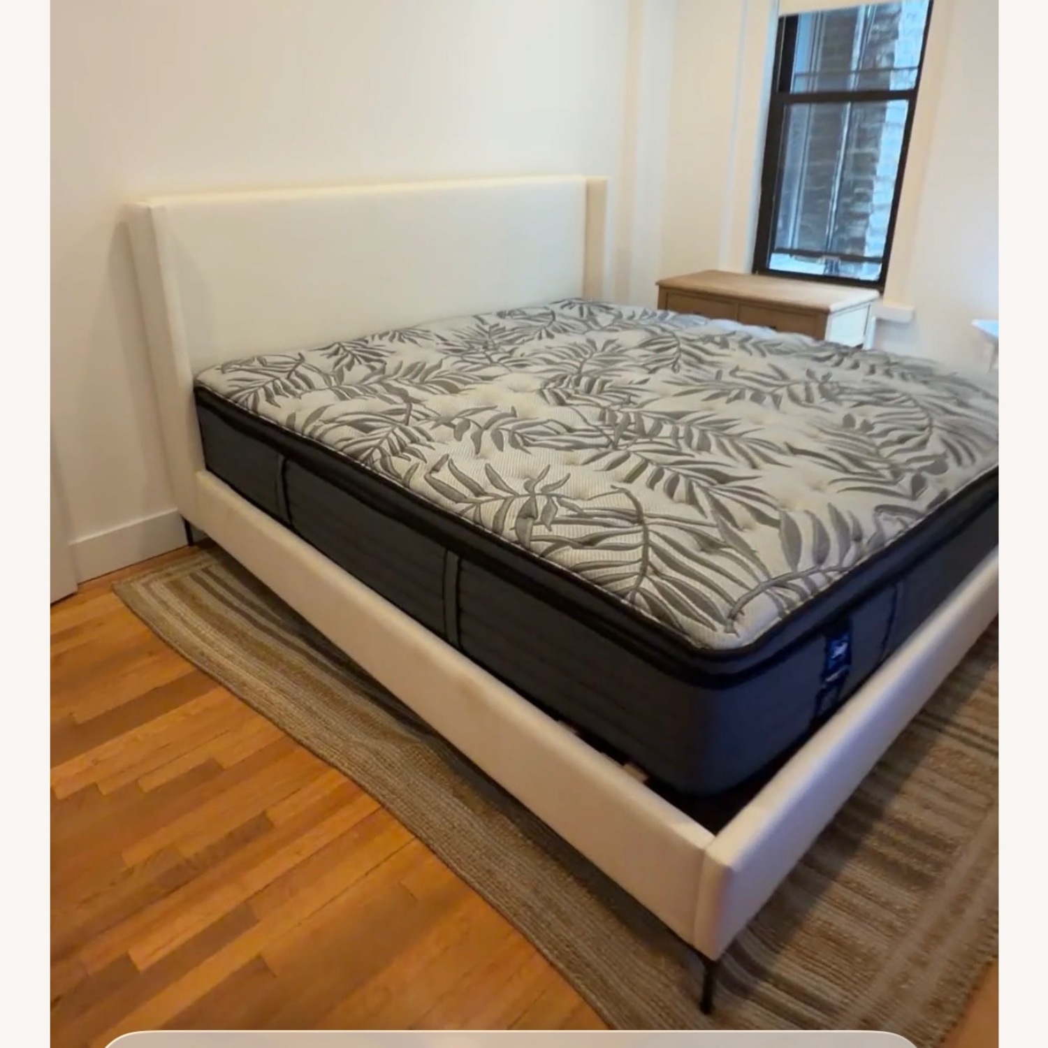 Pottery Barn King Bed in Slub Ivory - image-1