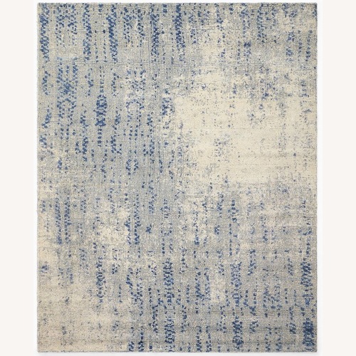 Used West Elm Blue Fabric Area Rug 5' x 8' for sale on AptDeco