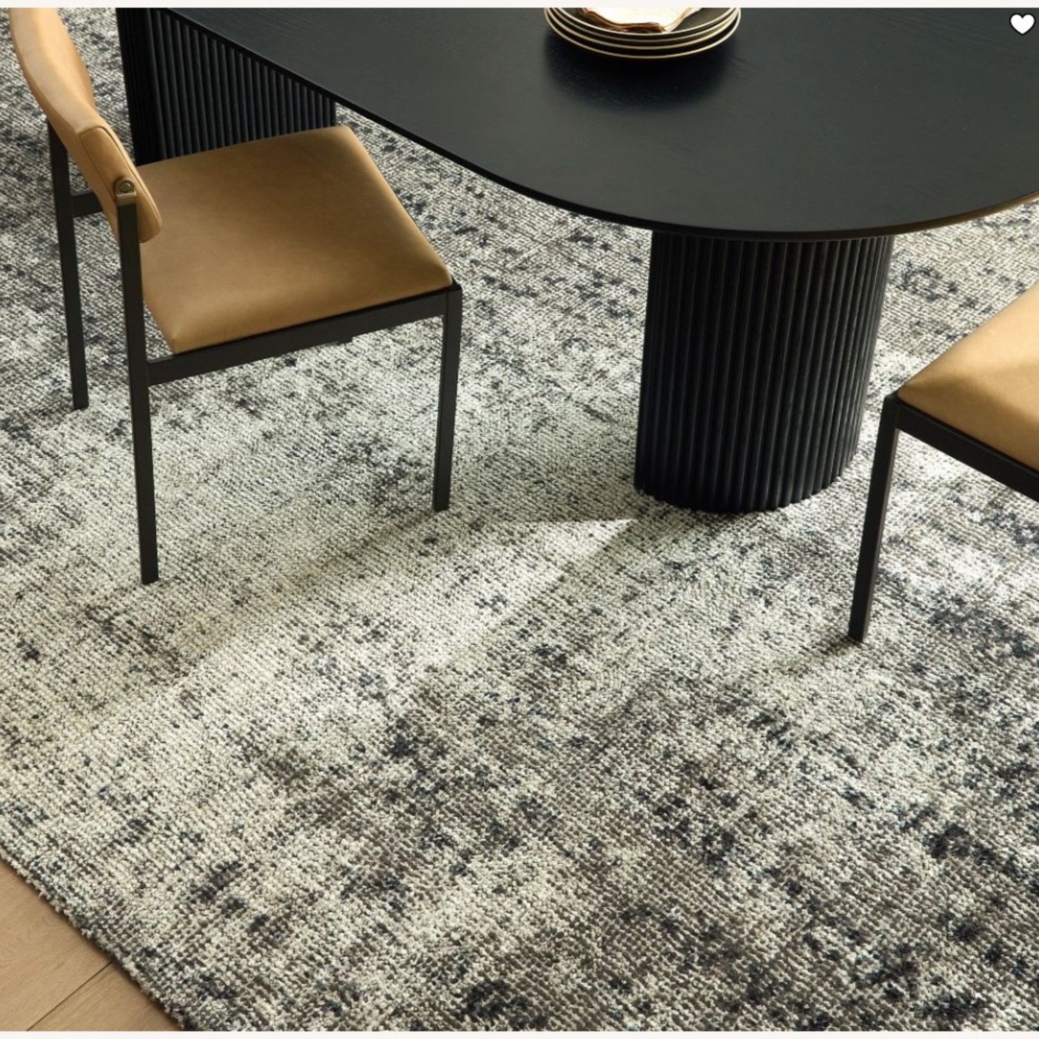 West Elm Blue Fabric Area Rug 5' x 8' - image-1