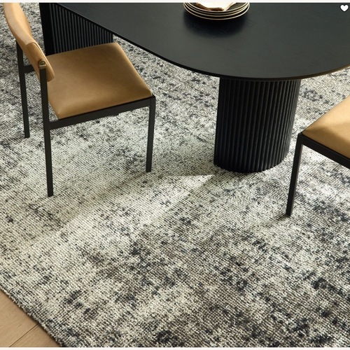 Used West Elm Blue Fabric Area Rug 5' x 8' for sale on AptDeco