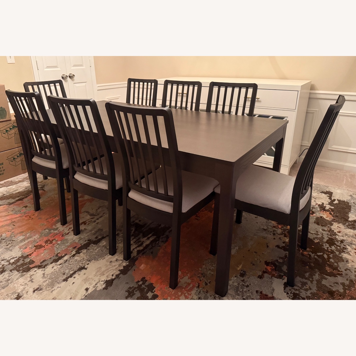 IKEA Dark Brown Wood Dining Chairs - image-1