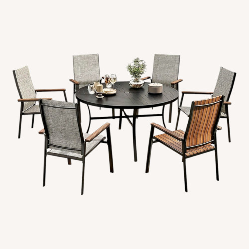 Used Amazon Light Gray Metal Patio Furniture for sale on AptDeco