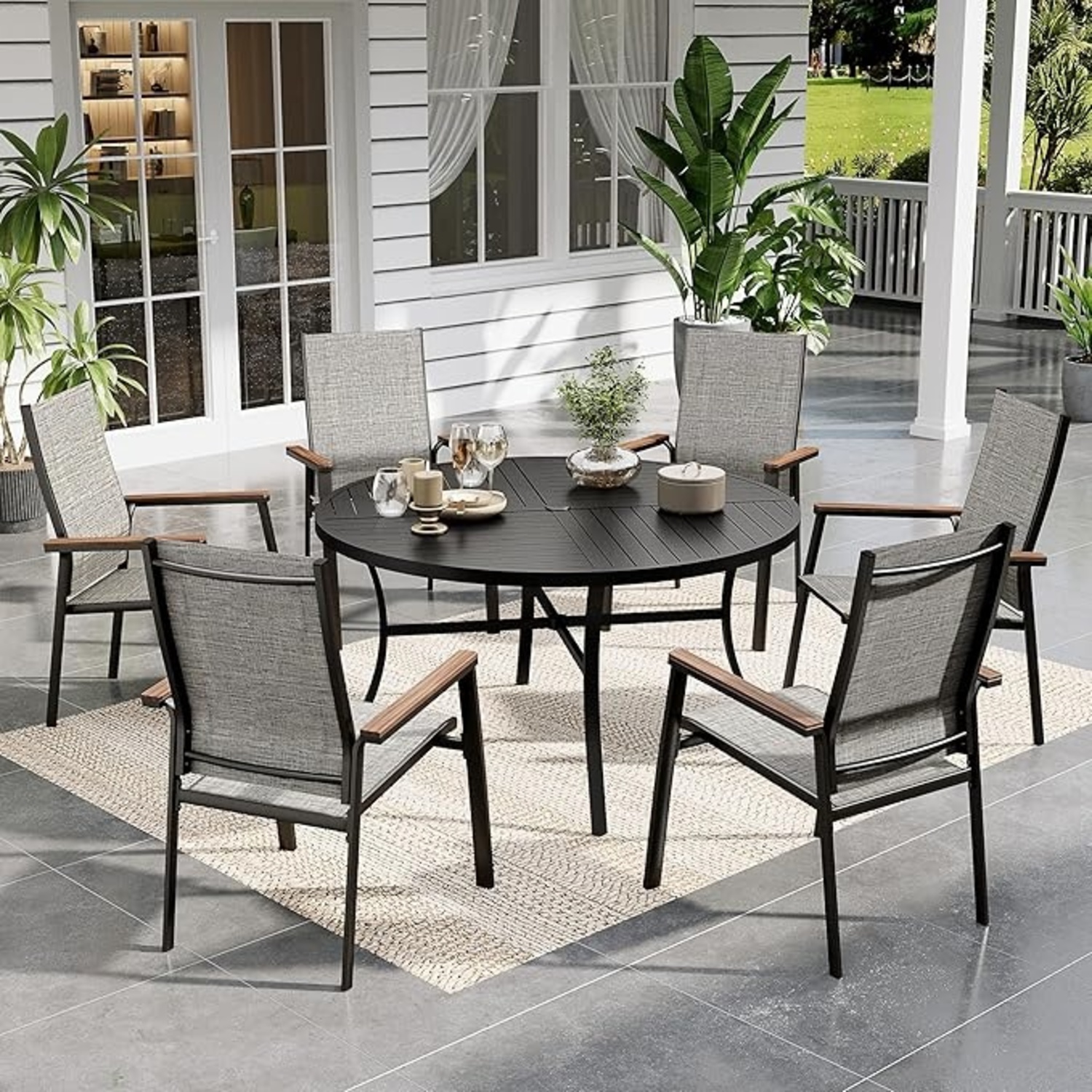 Amazon Light Gray Metal Patio Furniture - image-8