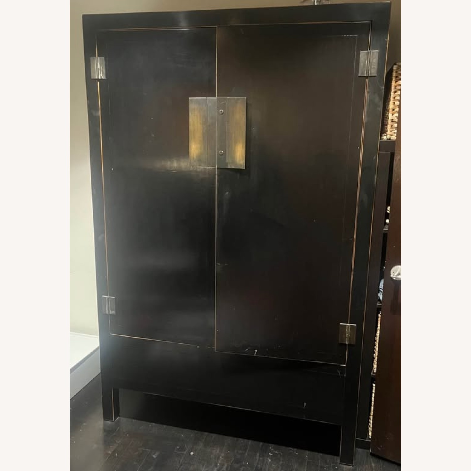 Vintage Black Lacquer Armoire - image-2