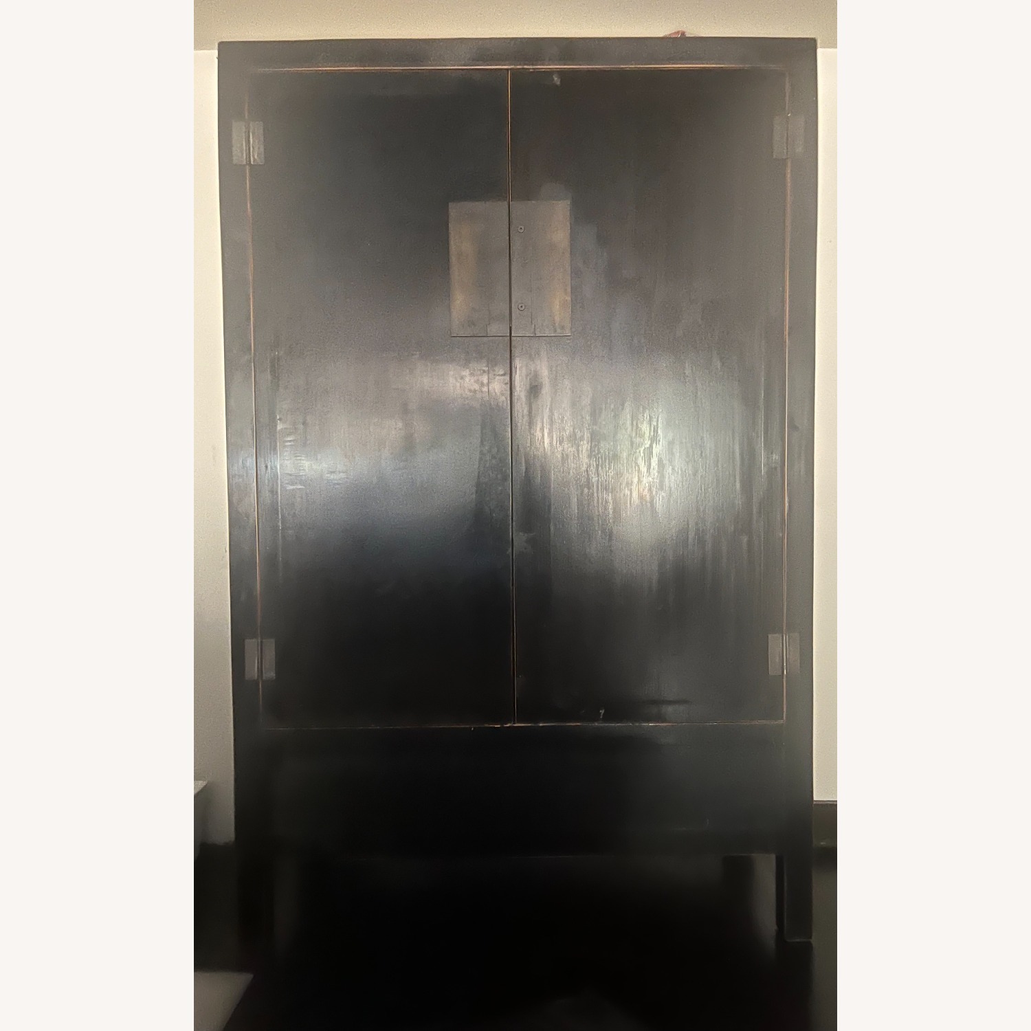 Vintage Black Lacquer Armoire - image-1