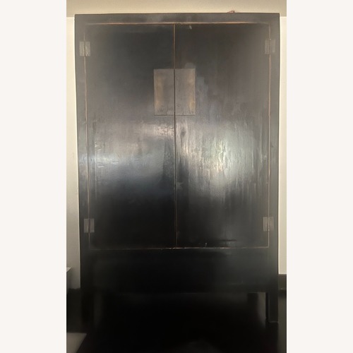 Used Vintage Black Lacquer Armoire for sale on AptDeco