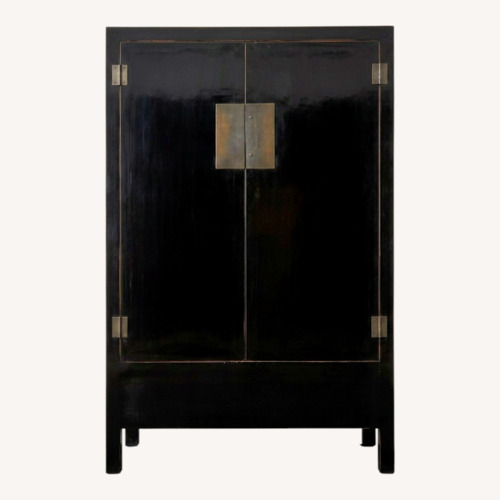 Used Vintage Black Lacquer Armoire for sale on AptDeco