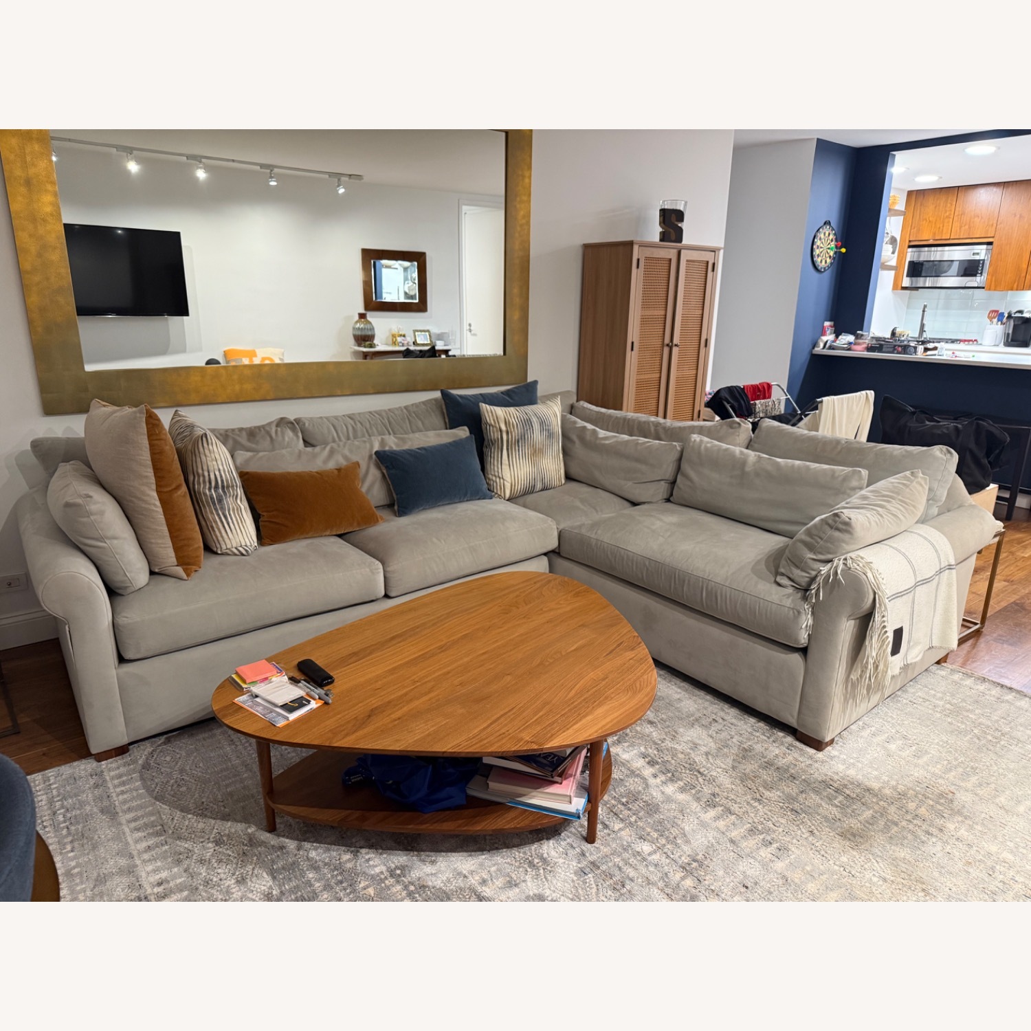 Room & Board Tegan Light Gray L Shaped Sofa - image-2