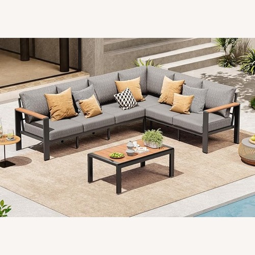 Used Amazon Light Gray Metal Patio Furniture for sale on AptDeco