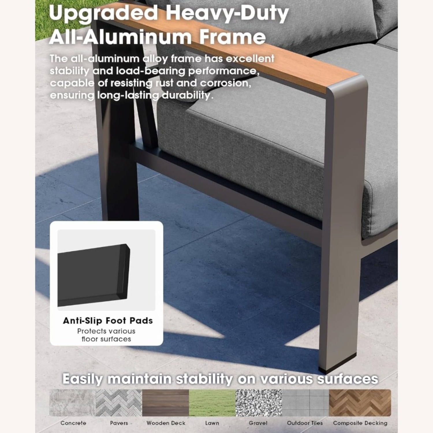 Amazon Light Gray Metal Patio Furniture - image-6