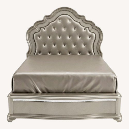 Used Havertys Brigitte Silver Queen Bed for sale on AptDeco