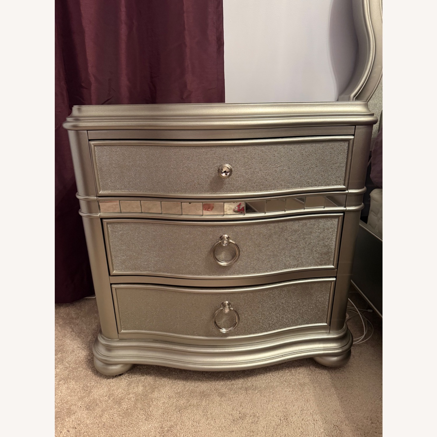Havertys Brigitte Silver Nightstands - image-1