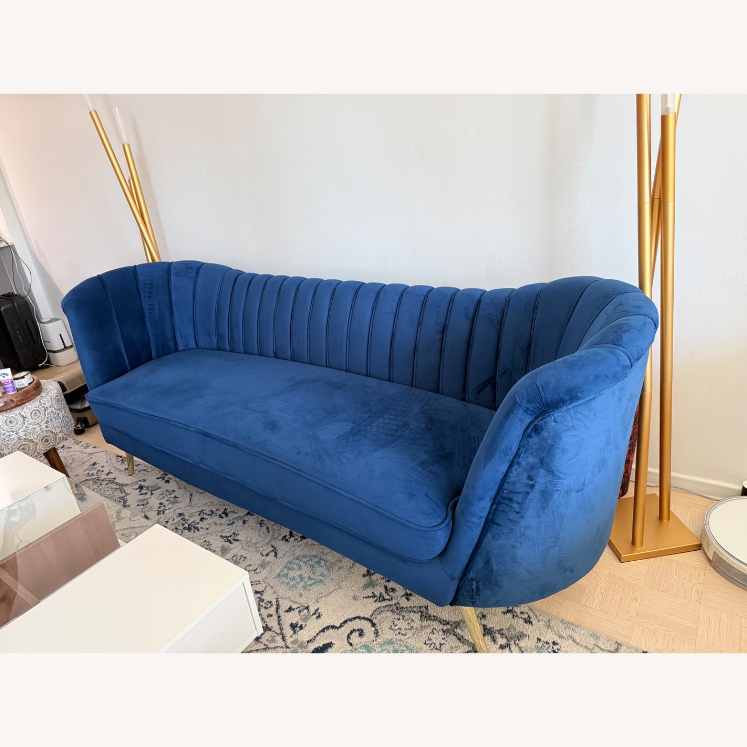 Willa Arlo Blue Velvet 3+ Seater Sofa - image-1