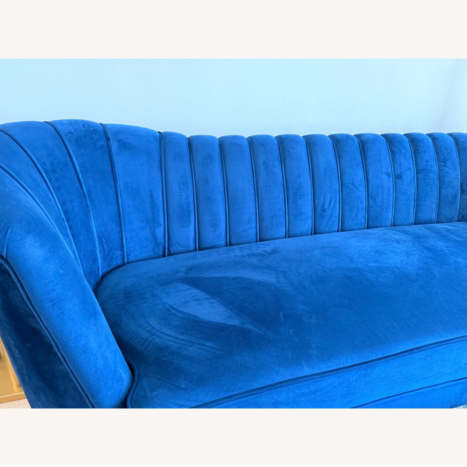 Willa Arlo Blue Velvet 3+ Seater Sofa - image-3