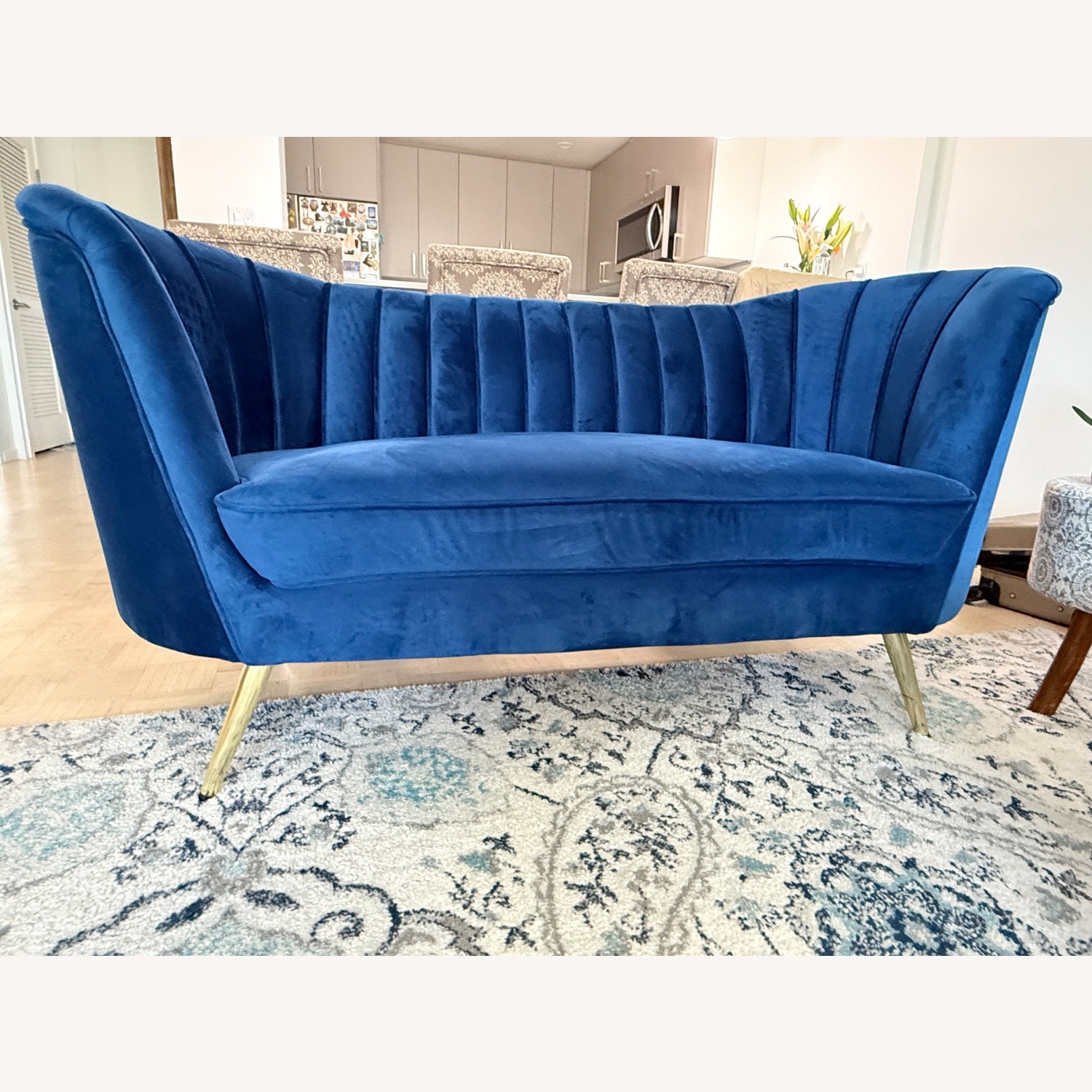 Wayfair Willa Arlo Blue Velvet 2 Seater Sofa - image-3