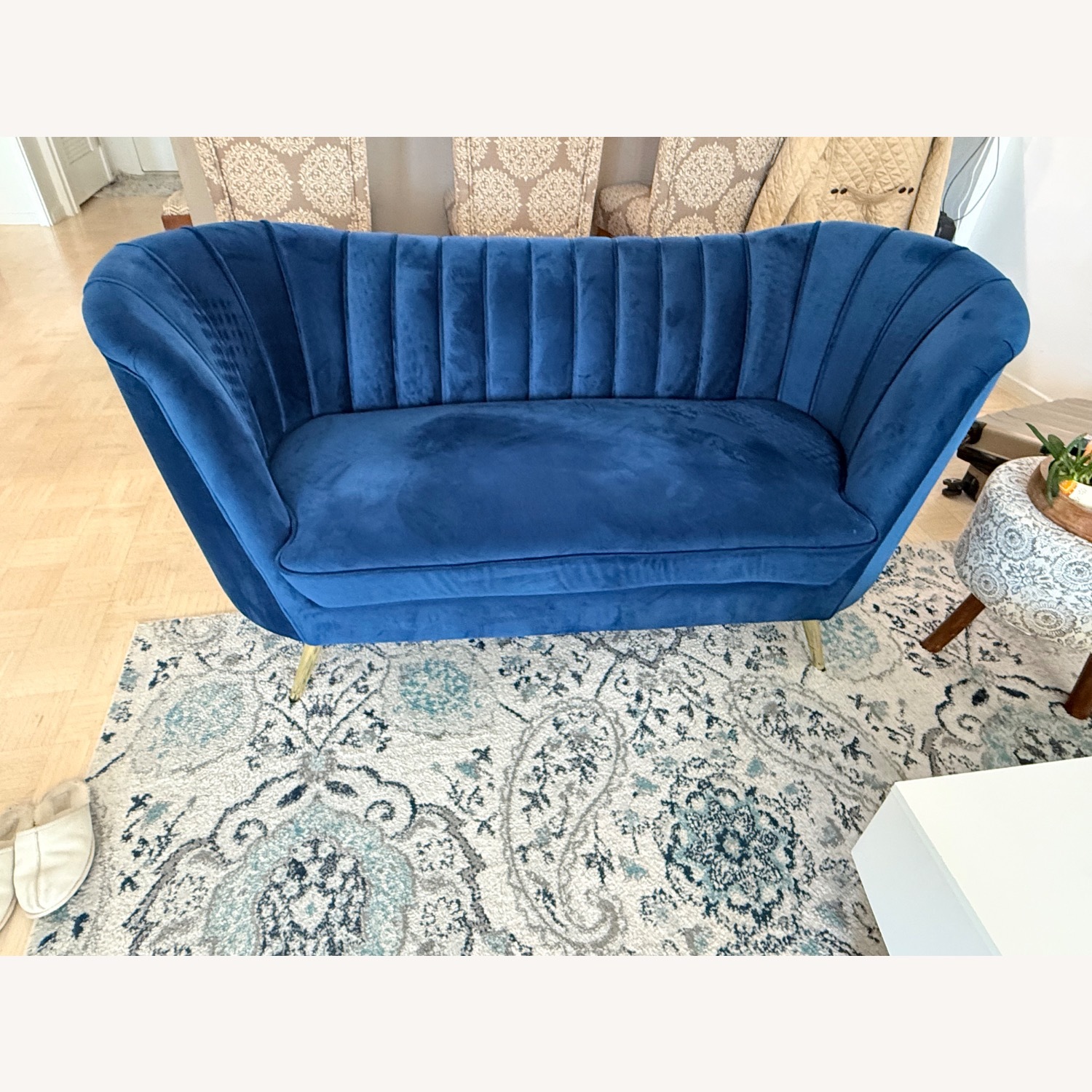 Wayfair Willa Arlo Blue Velvet 2 Seater Sofa - image-2