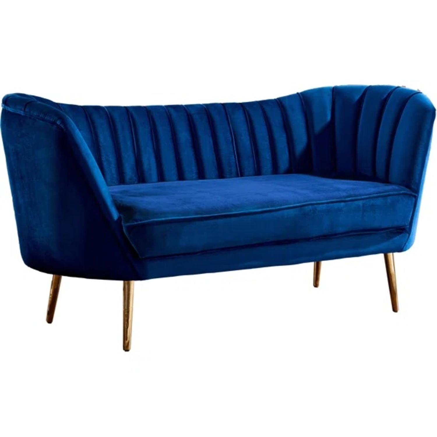 Wayfair Willa Arlo Blue Velvet 2 Seater Sofa - image-5