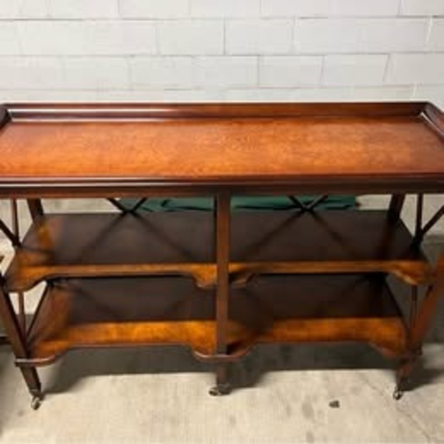 English Regency Burl Wood Server Table - image-1