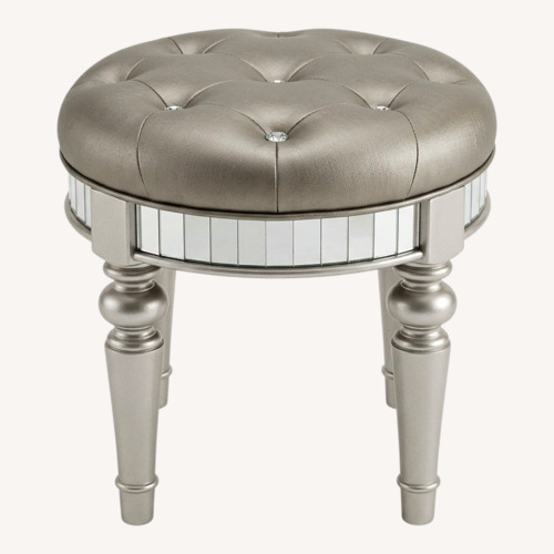 Used Havertys Brigitte Silver Stool for sale on AptDeco