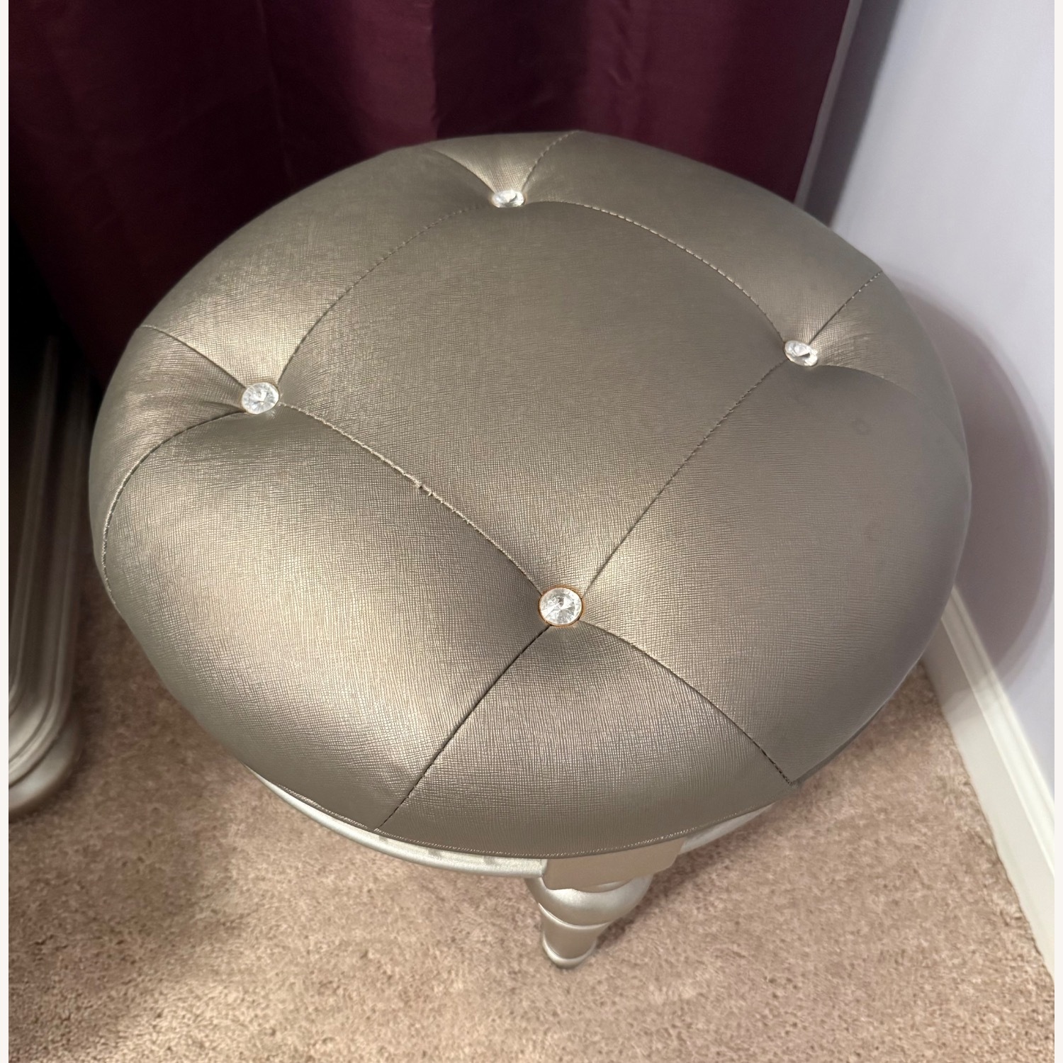 Havertys Brigitte Silver Stool - image-2