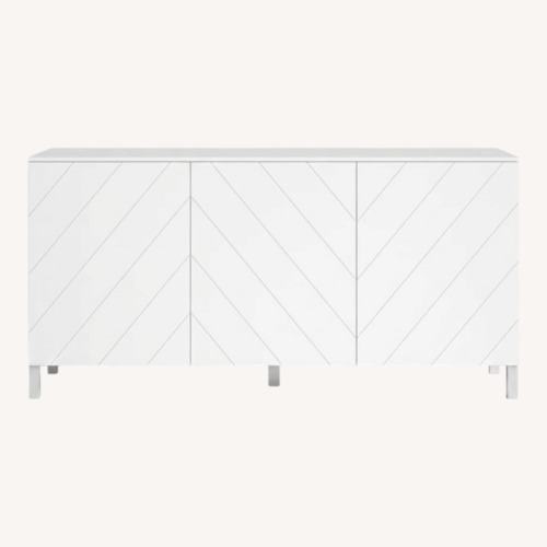 Used Wade Logan Pennyfield White Wood Sideboard for sale on AptDeco