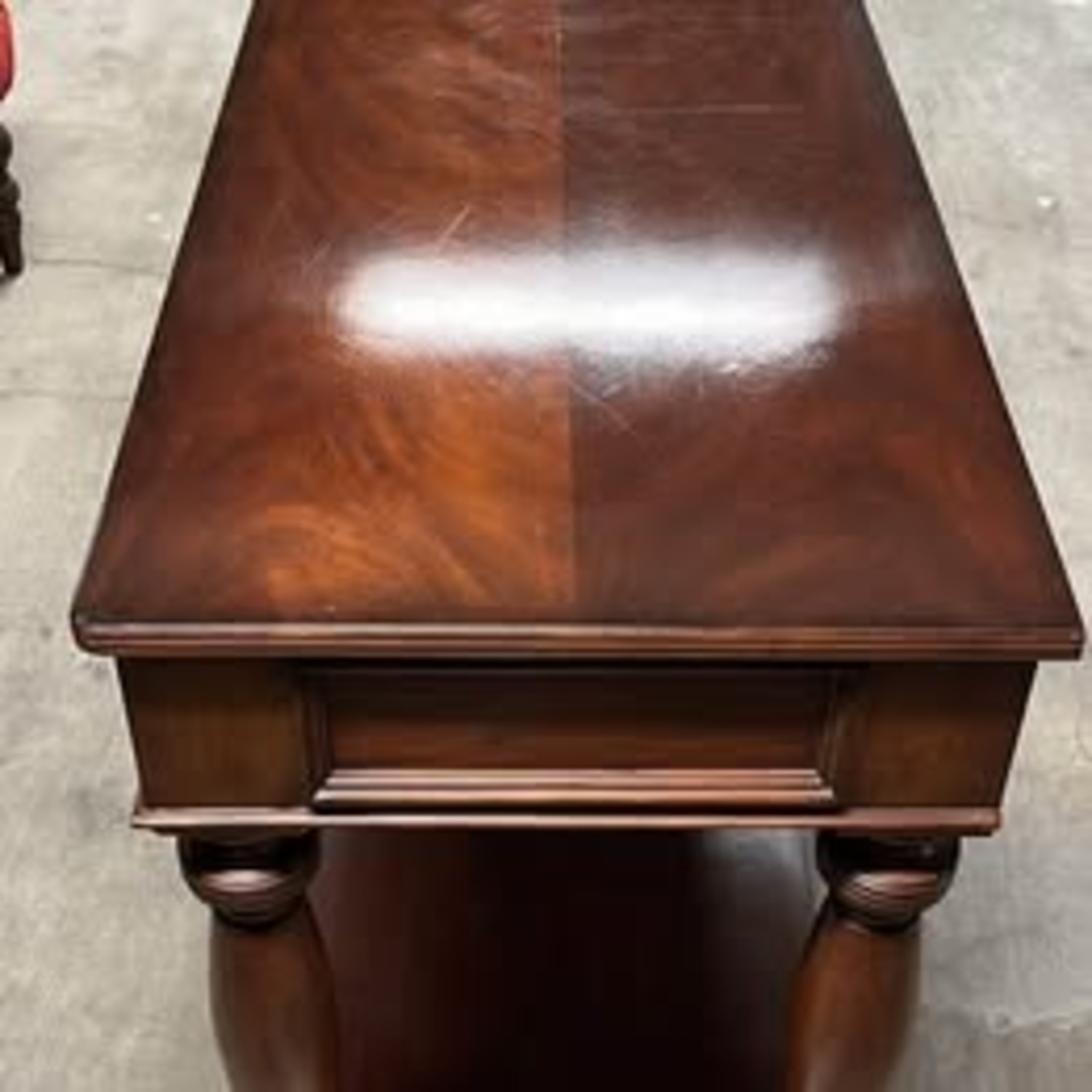 Antique Natural Mahogany Wood Table - image-2
