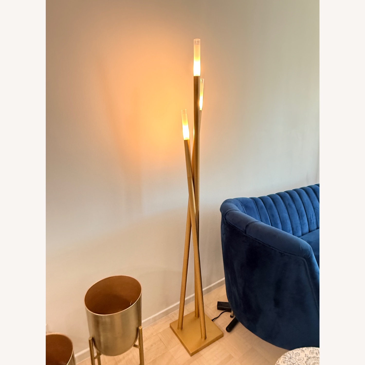 Wade Logan Gold Metal Floor Lamp - image-1