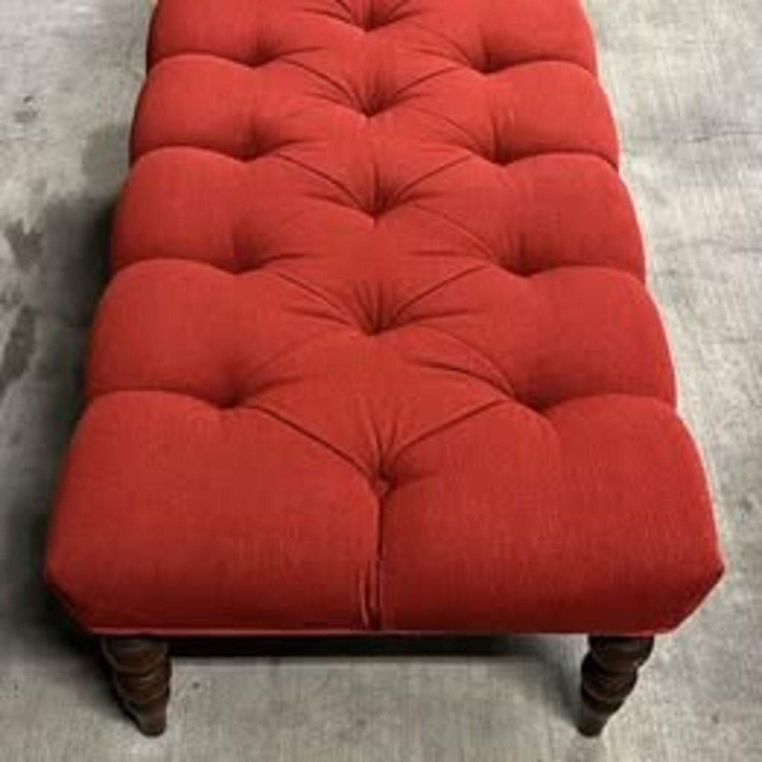 Red Tufted Bench Ottoman - image-2