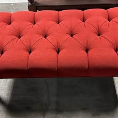 Used Red Tufted Bench Ottoman for sale on AptDeco