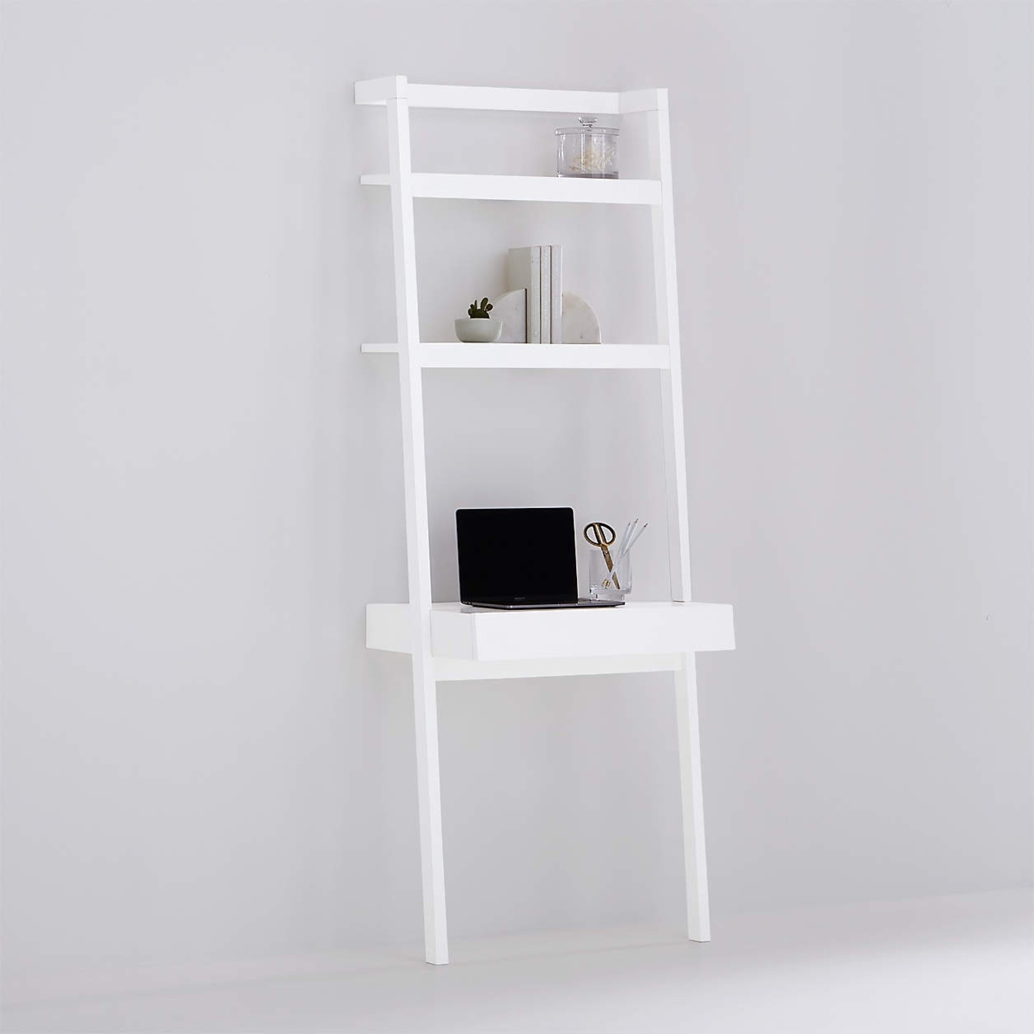 Crate & Barrel Sawyer Leaning Desk White Desk - image-4