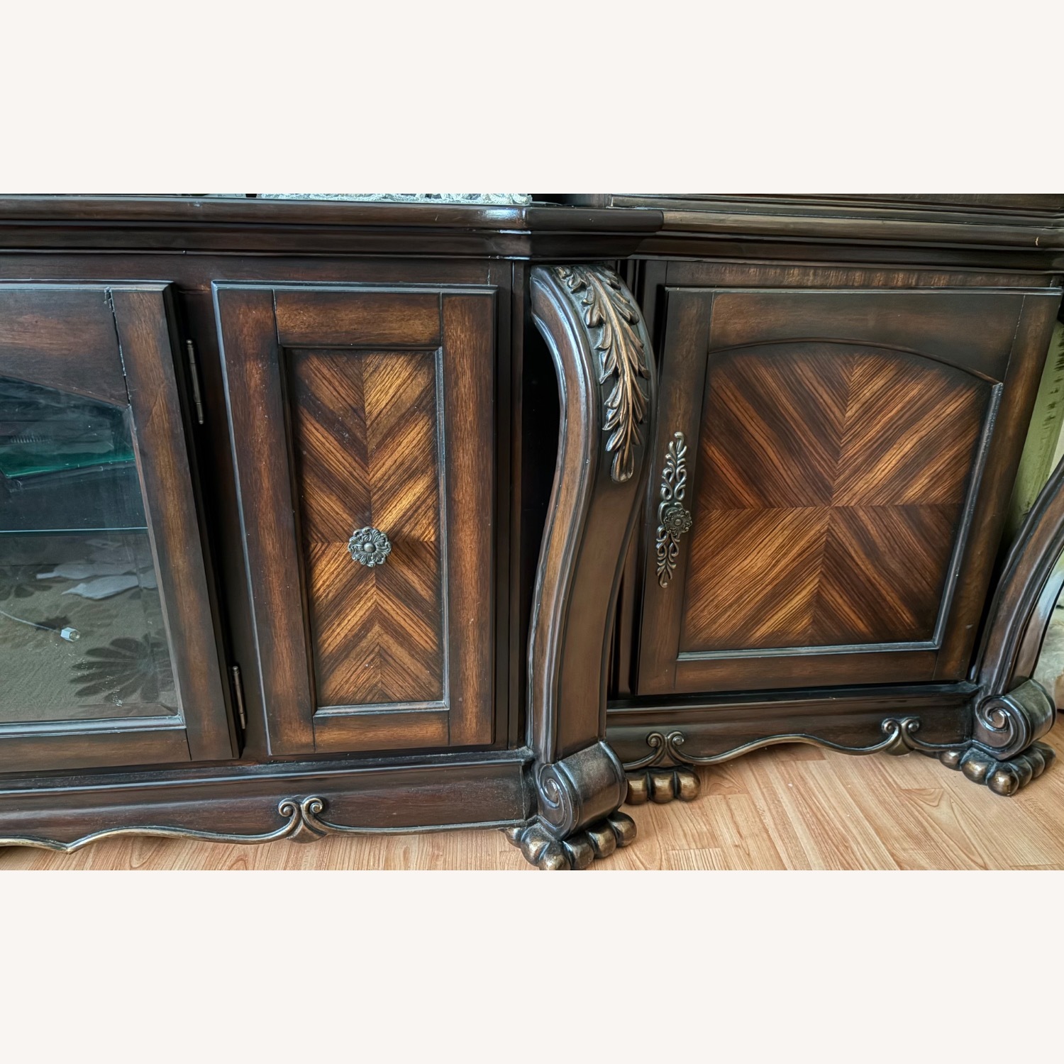 Vintage/Antique Dark Brown Wood Media Storage - image-4