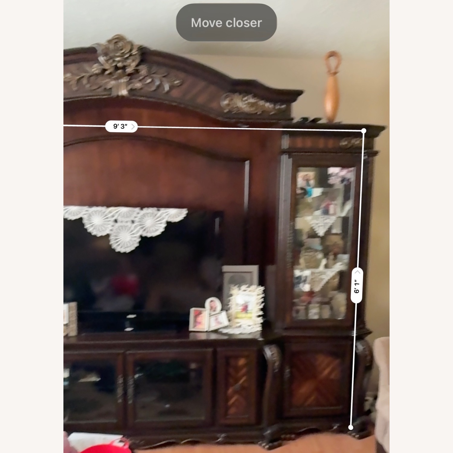 Vintage/Antique Dark Brown Wood Media Storage - image-2