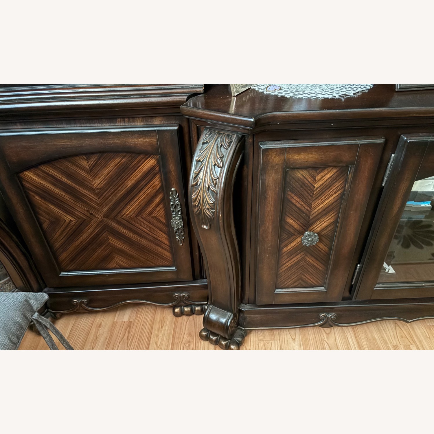 Vintage/Antique Dark Brown Wood Media Storage - image-3