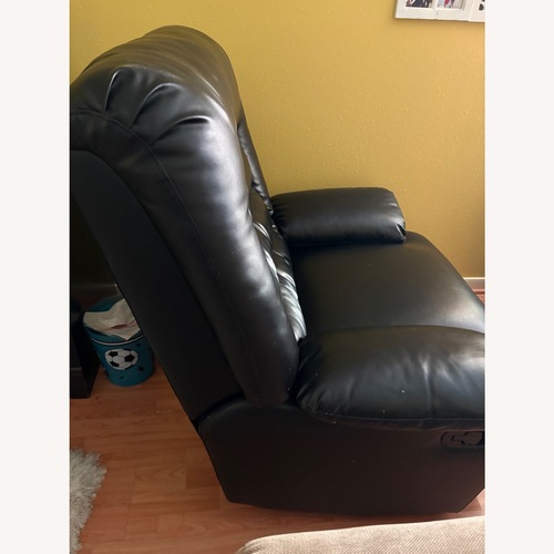 Used Leather Furniture South Black Leather Recliner for sale on AptDeco