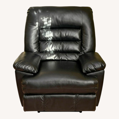 Used Leather Furniture South Black Leather Recliner for sale on AptDeco