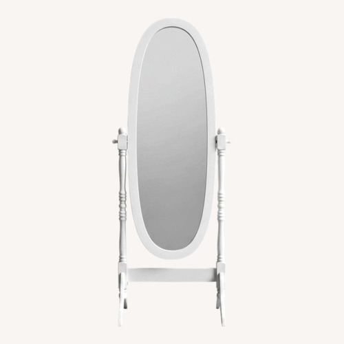 Used White Wood Floor Mirror for sale on AptDeco