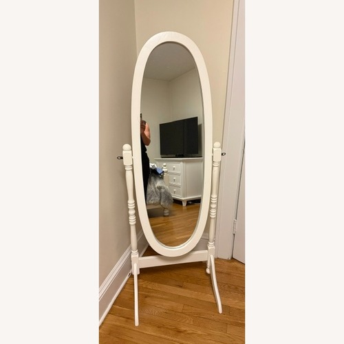 Used White Wood Floor Mirror for sale on AptDeco