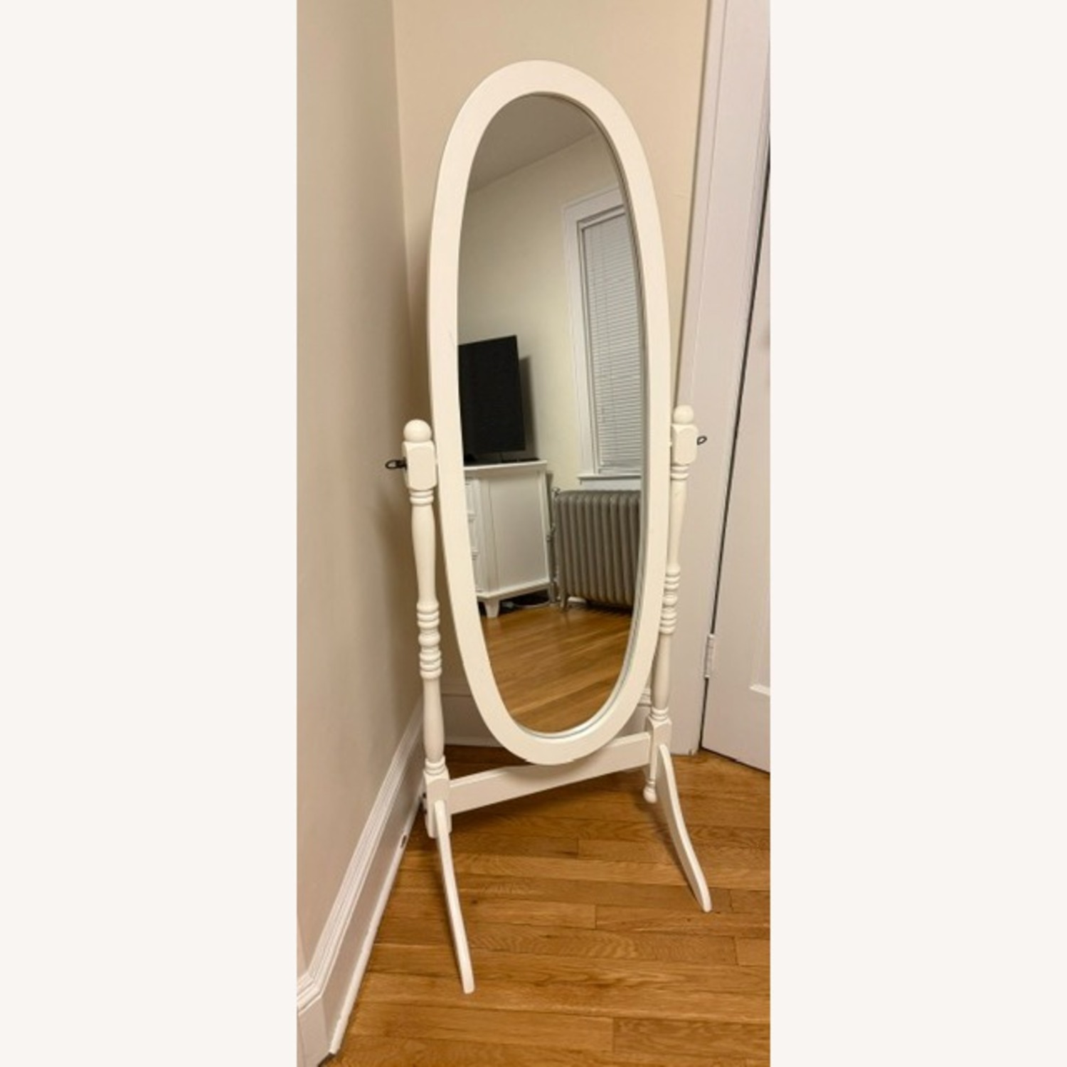 White Wood Floor Mirror - image-2