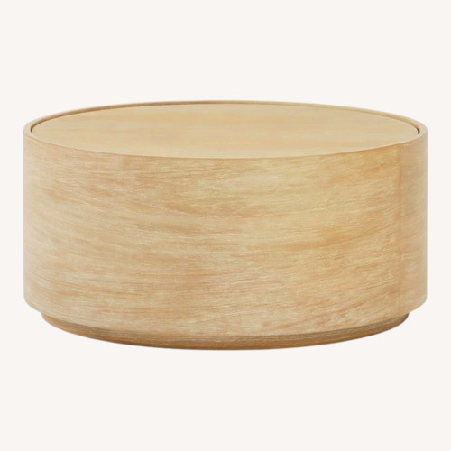 Used West Elm Volume Round Drum Coffee Table 36" for sale on AptDeco