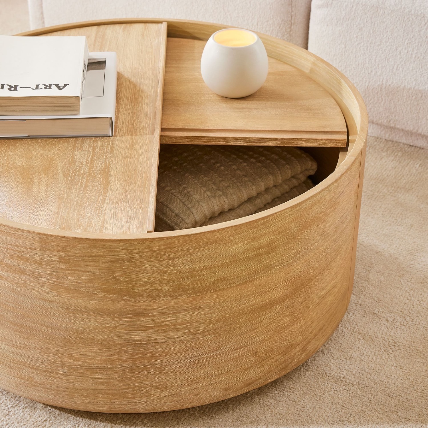 West Elm Volume Round Drum Coffee Table 36" - image-2