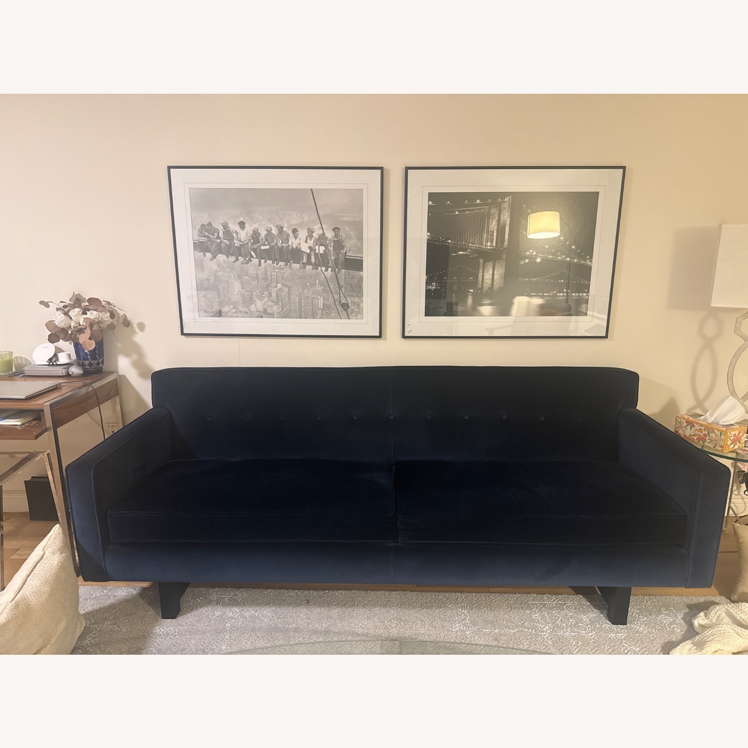 Room & Board André Blue Velvet 3+ Seater Sofa - image-1