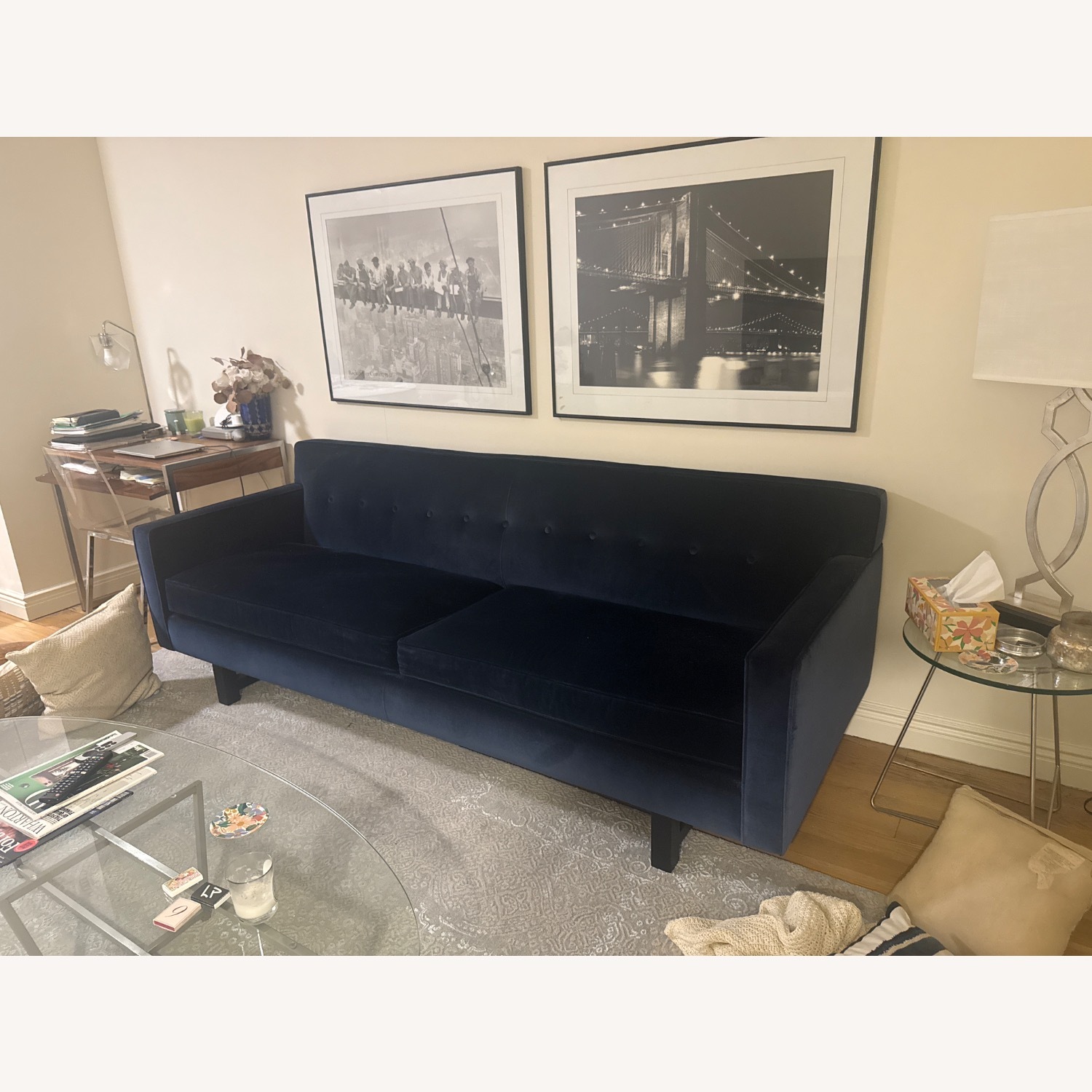 Room & Board André Blue Velvet 3+ Seater Sofa - image-2