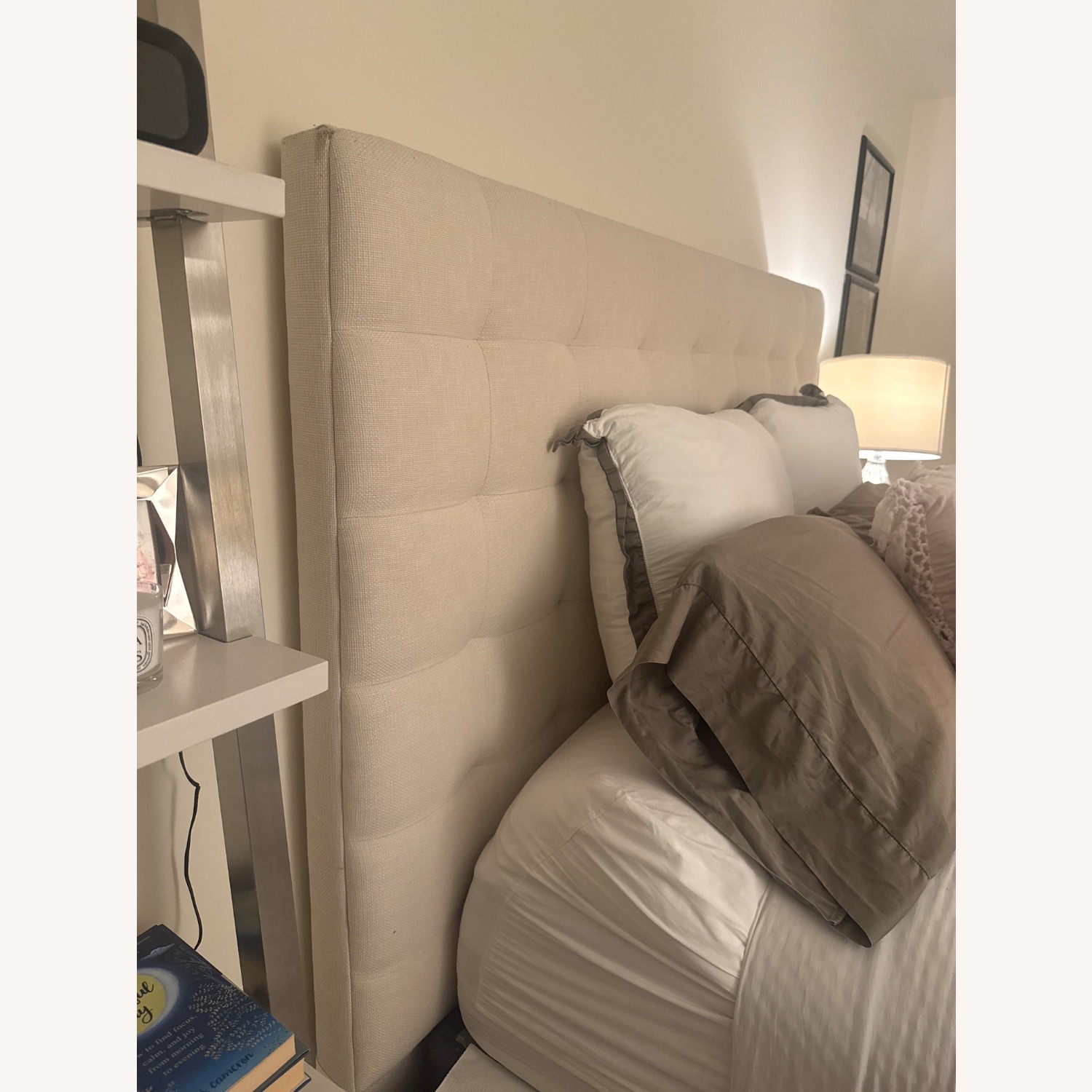 Crate & Barrel Queen Natural Fabric Headboard - image-2