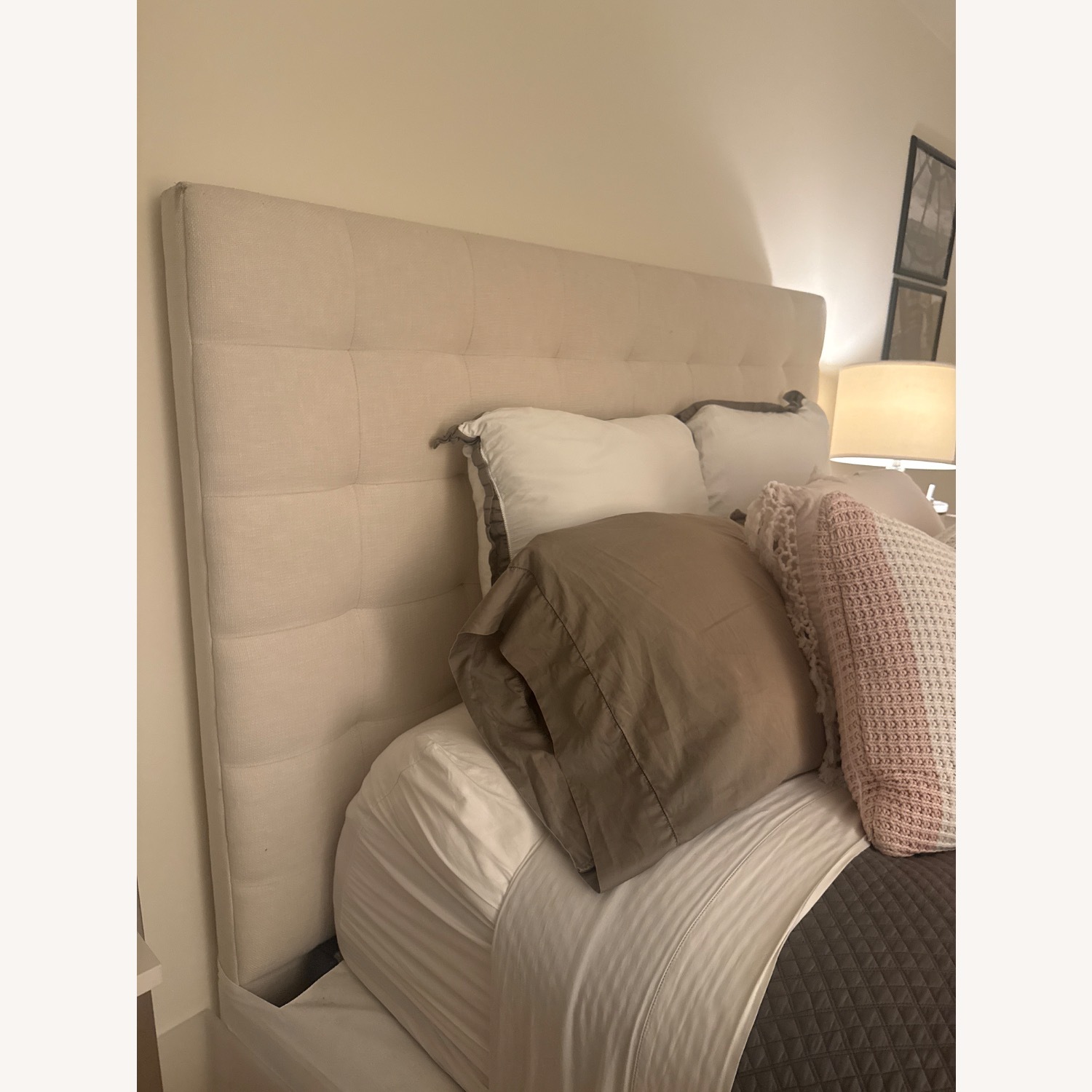 Crate & Barrel Queen Natural Fabric Headboard - image-1