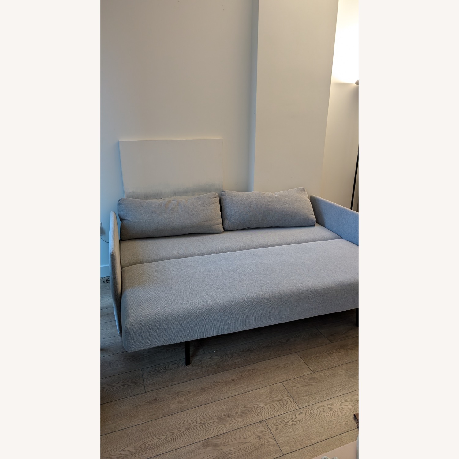 CB2 Tandom Light Gray Fabric Sleeper Sofa - image-7